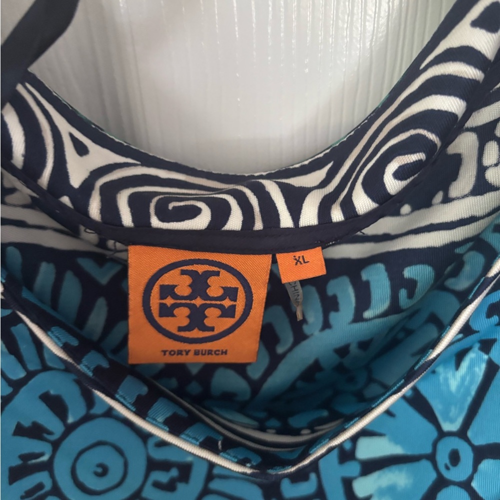 Tory Burch Blue and Black Sleeveless Halter Maxi Dress - Picture 2 of 3